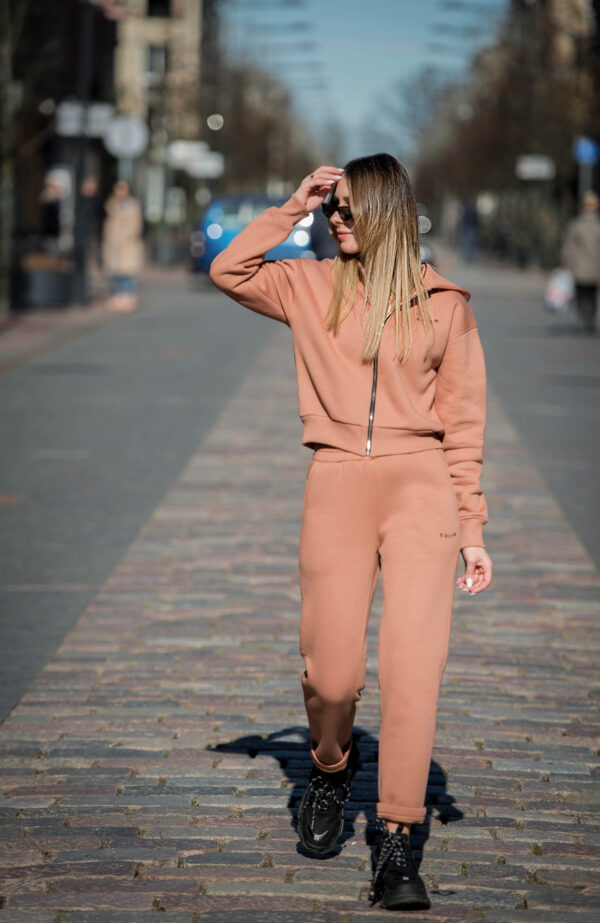 EDIT²² Mocha Mousse Hooded Bomber Jacket